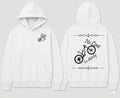 No Line To Sketchy" Graphic Bicycle Hoodie - White
