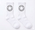 No Line To Sketchy" Crew Socks - White